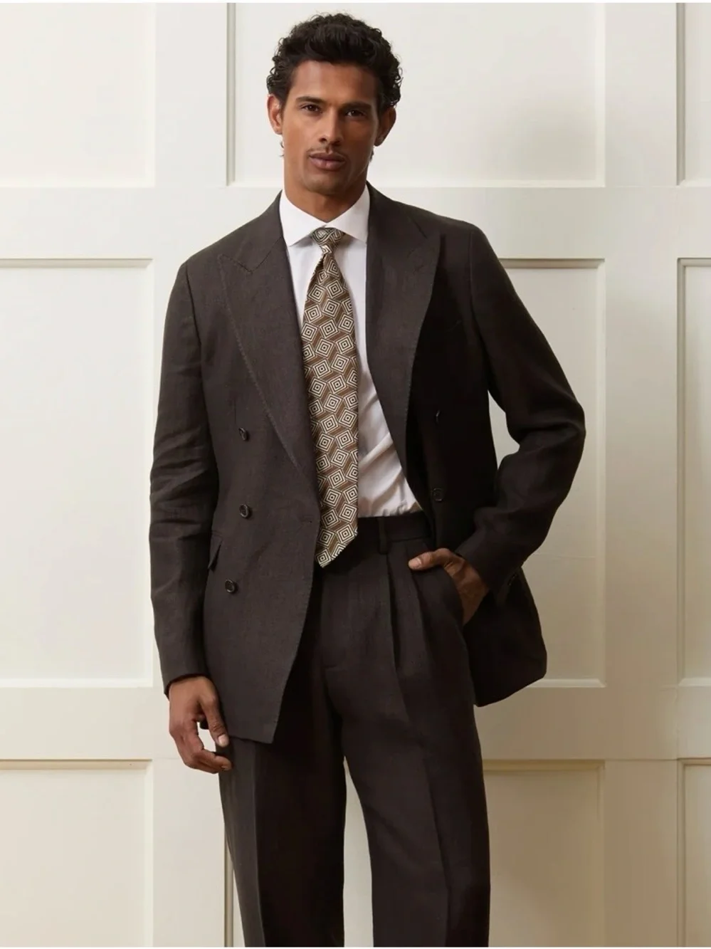 Todd Snyder Dark Brown Double-Breasted Blazer